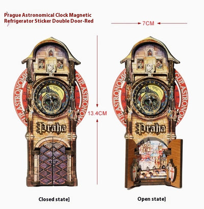 Imán Refrigerador Reloj Astronómico de Praga con Engranajes Rotativos - Image 4