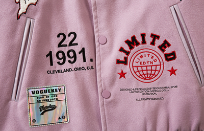 Chaqueta Beisbolera Holgada con Bordado de Letras para Hombre - Image 18
