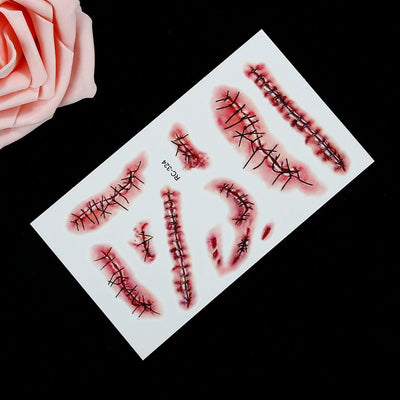 Pegatina de Tatuaje de Herida de Halloween - Image 23