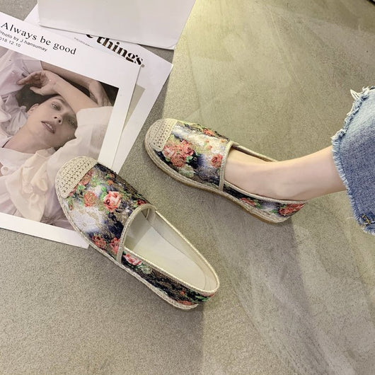 Zapatos Estilo Pescador con Estampado de Hierba para Mujer - Suela Plana - Image 3