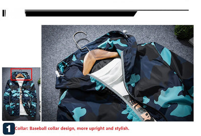 Chaqueta Camuflaje Hombre con Capucha y Cremallera Luminosa - Abrigo Casual de Primavera - Image 10