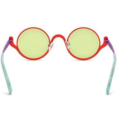 Lentes de Sol Mujer Bloques de Color Titanio Puro Diseño Redondo - Image 3