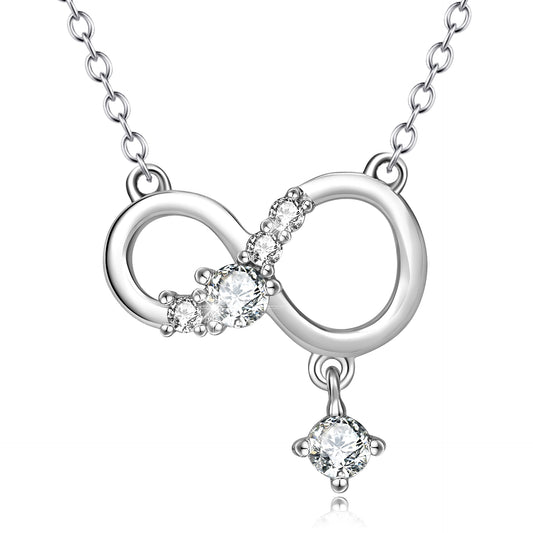 Collar Colgante Infinito Plata 925 con Diamantes