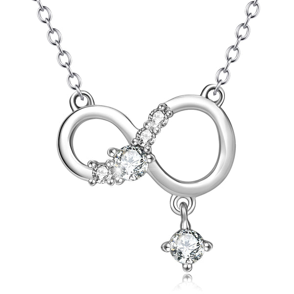 Collar Colgante Infinito Plata 925 con Diamantes