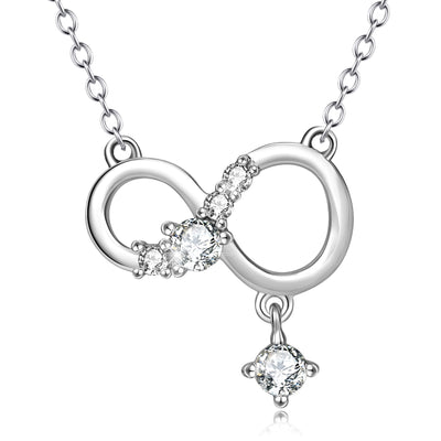 Collar Colgante Infinito Plata 925 con Diamantes