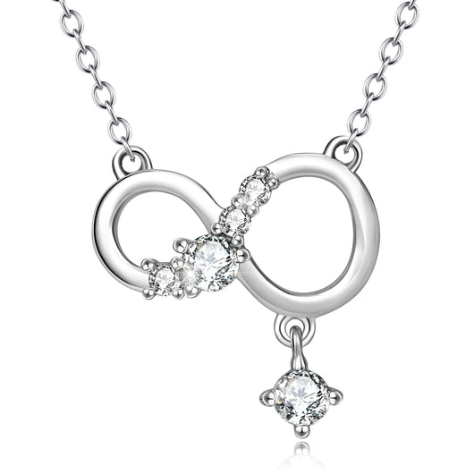Collar Colgante Infinito Plata 925 con Diamantes