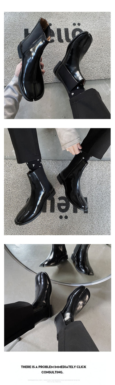 Zapatos de Cuero Charol con Punta Dividida para Hombre y Mujer - Image 8