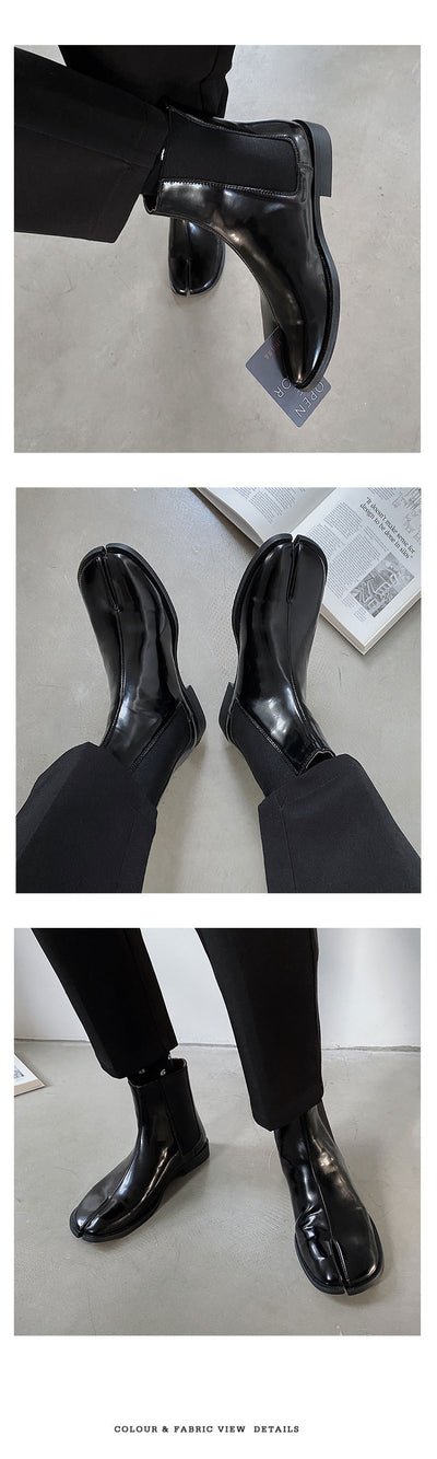 Zapatos de Cuero Charol con Punta Dividida para Hombre y Mujer - Image 9