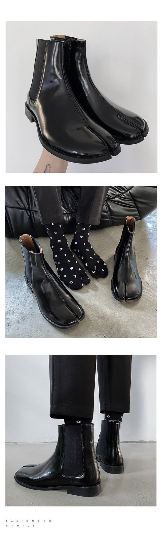 Zapatos de Cuero Charol con Punta Dividida para Hombre y Mujer - Image 10