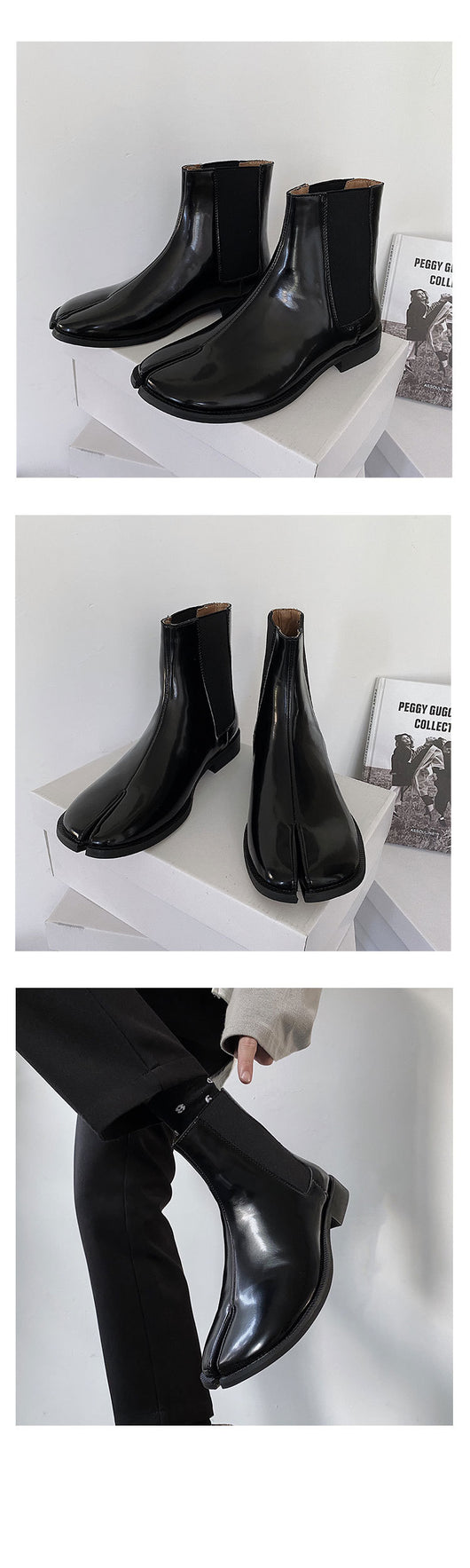 Zapatos de Cuero Charol con Punta Dividida para Hombre y Mujer - Image 11