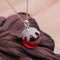 Colgante Largo Plata 925 Dama con Granate y Cristal