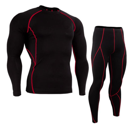 Conjunto Deportivo Ajustado de Manga Larga Secado Rápido para Hombre - Image 3