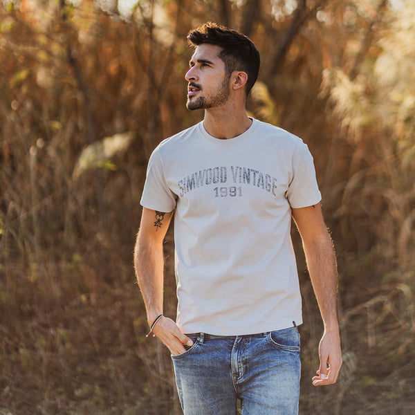 Camiseta Casual con Estampado de Letras