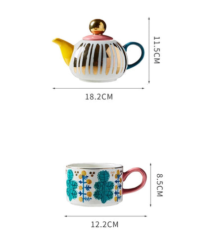 Juego de Taza y Tetera de Cerámica Exótica - Image 11