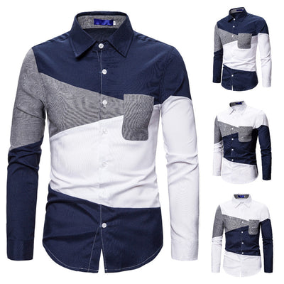 Camisa de Bloques de Color para Hombre