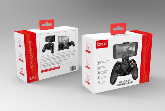 Black ipega wireless gamepad with dual analog sticks, D-pad, and colored A, B, X, Y action buttons. - Image 4