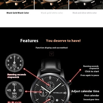 Reloj Empresarial Multifunción Estilo Coreano para Hombre - Image 21