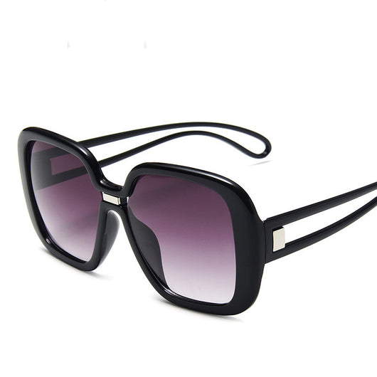 Large frame sunglasses with gradient purple lenses and a blue-to-clear fade on the bottom of the frame. - Image 2