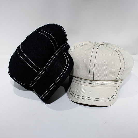 Gorra Octagonal Retro Británico para Mujer - Primavera Verano