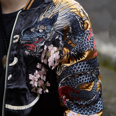 Chaqueta de satén reversible con bordados - Image 7