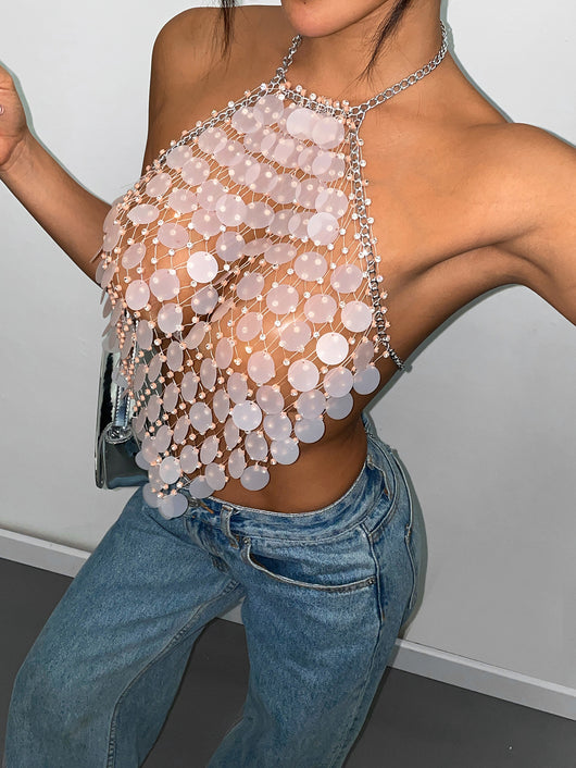 Top Brillante de Malla con Strass y Lentejuelas - Image 8