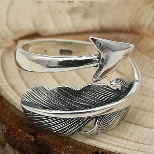 Anillo de Plata Tailandesa Takahashi con Diseño de Pluma - Joya de Moda - Image 9