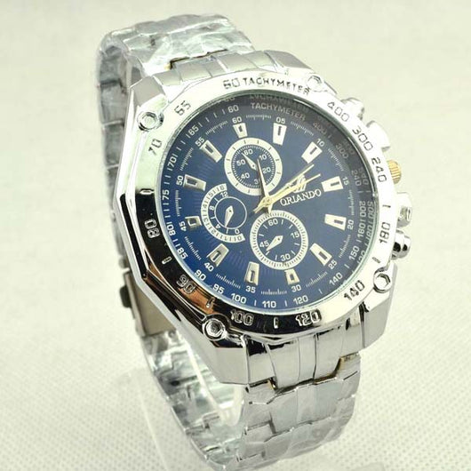 Reloj de Cuarzo con Correa de Acero y Tres Esferas - Diseño Elegante para Hombre - Image 3