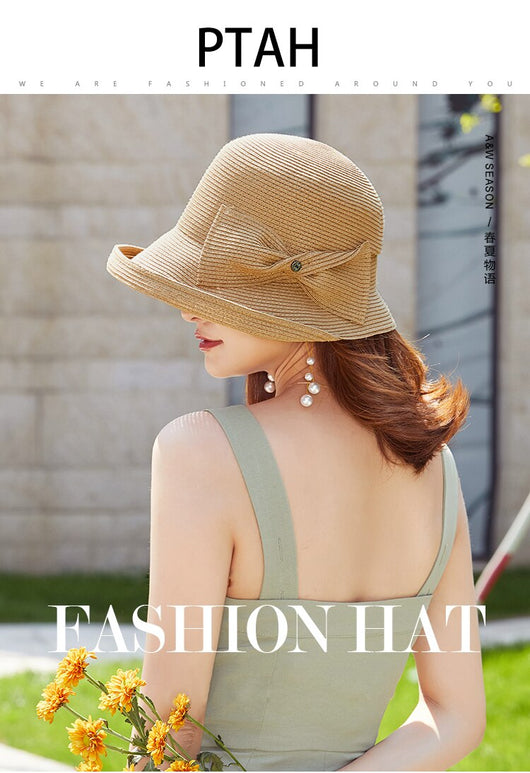 Sombrero de Paja Plegable para Mujer - Versátil y Elegante - Image 7