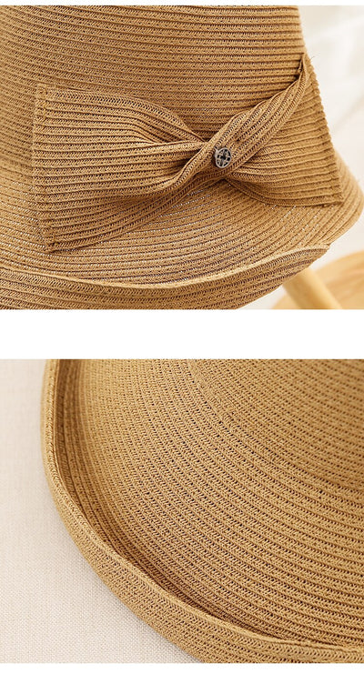 Sombrero de Paja Plegable para Mujer - Versátil y Elegante - Image 15