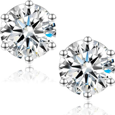 Aretes de Cristal de 1 Quilate Plata de Ley S925 para Mujer - Image 3