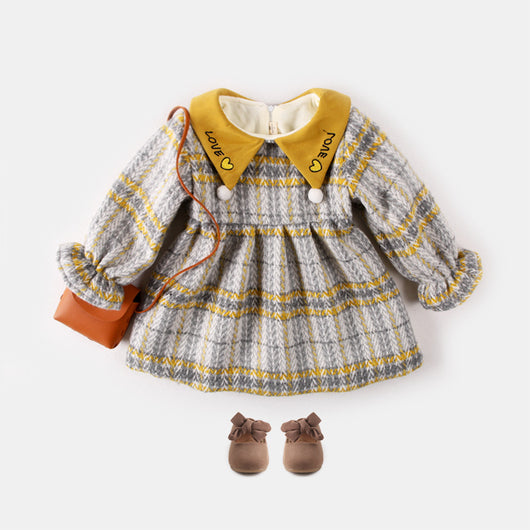 Vestido de Niña Cuadrille Acolchado para Otoño e Invierno - Image 4