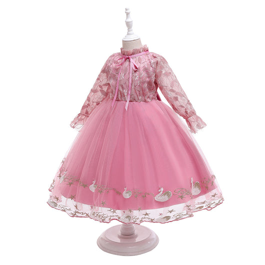 Vestido de Princesa Infantil con Falda de Tul Esponjoso para Niñas - Image 9