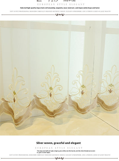 Cortinas Europeas de Lujo con Bordado Hueco de Flores para Sala de Estar - Image 12