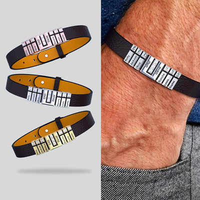 Pulsera Casual de Cuero Sintético para Hombre