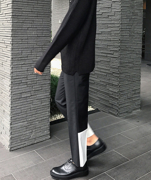 Pantalones Casuales Holgados Rectos con Costura de Nueve Puntos - Image 7