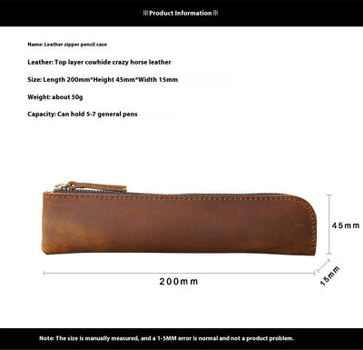 Estuche Portalápices de Cuero Genuino Estilo Retro - Image 12