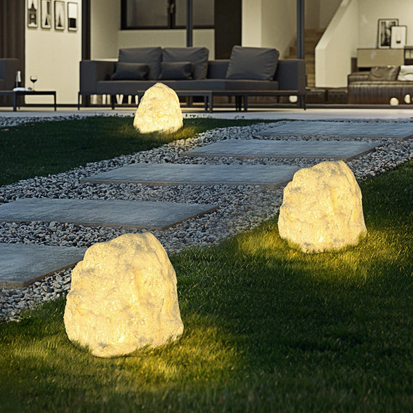 Lámpara de Piso Impermeable para Jardín y Terraza en Resina de Piedra