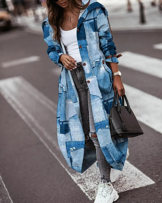 Abrigo Tipo Trench Casual con Solapa para Mujer - Largo Medio - Image 2