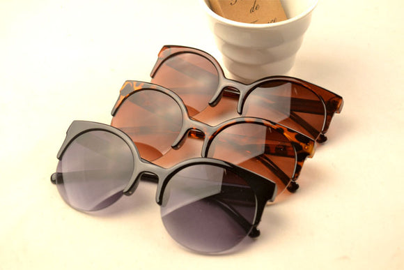 Gafas de Sol Retro Media Montura Estilo Gato