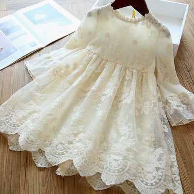 Vestido Princesa de Encaje Manga Corta Primavera Otoño - Image 13