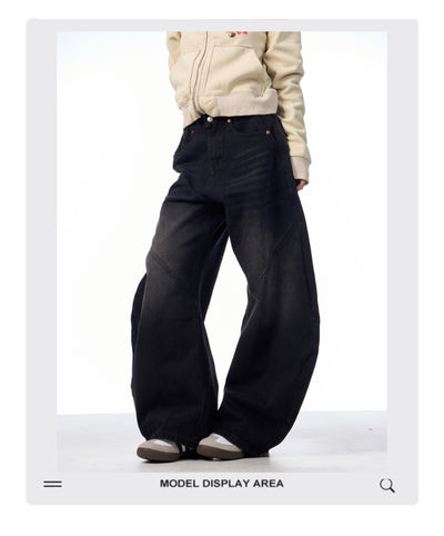 Pantalones Vaqueros Retro Negros Rectos Oversize para Mujer - Image 9