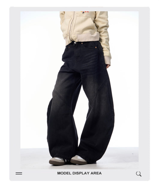 Pantalones Vaqueros Retro Negros Rectos Oversize para Mujer - Image 9