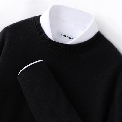 Suéter Grueso Business Casual de Manga Larga para Hombre - Otoño e Invierno - Image 10