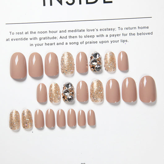 Uñas Postizas Adhesivas Nude Medianas Largas - Image 5