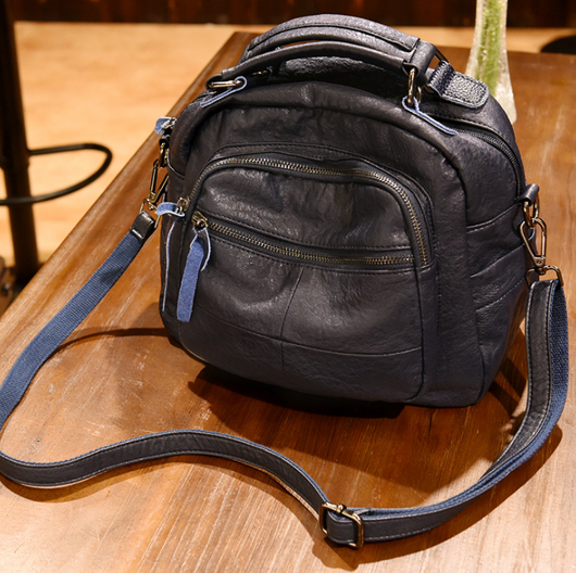 Bolso de Cuero Retro de Gran Capacidad para Mujer - Bandolera Casual - Image 4