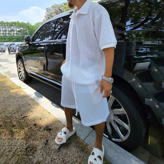 Conjunto de Playera y Shorts Holgados para Hombre - Comodidad Casual - Image 17