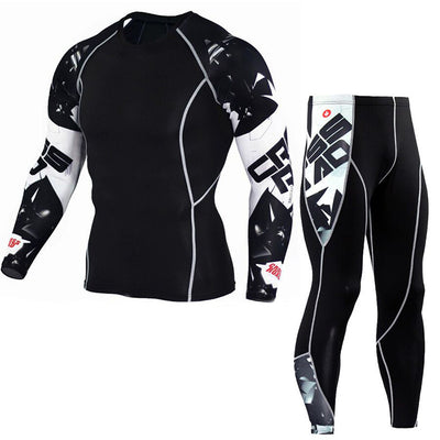 Conjunto Deportivo Estampado de Manga Larga para Hombre - Image 2