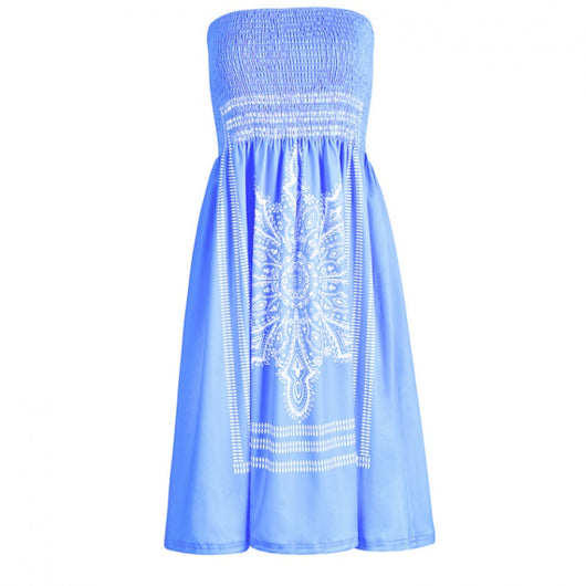 Vestido Estampado sin Mangas Tipo Bandeau - Image 5