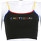 Blusa Esportiva Sexy com Bordado de Letras e Alças Ajustáveis - Estilo Urbano