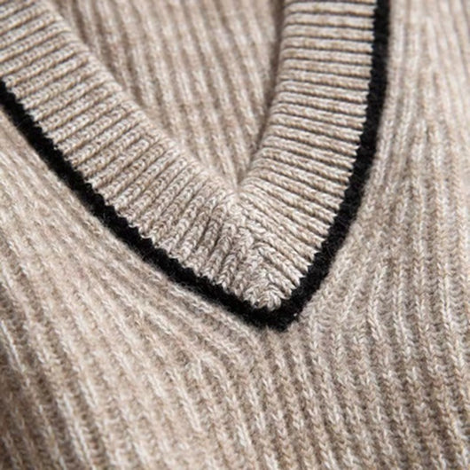 Chaleco de Lana Tejido Suelto Cuello en V - Diseño Versátil y Cómodo - Image 3